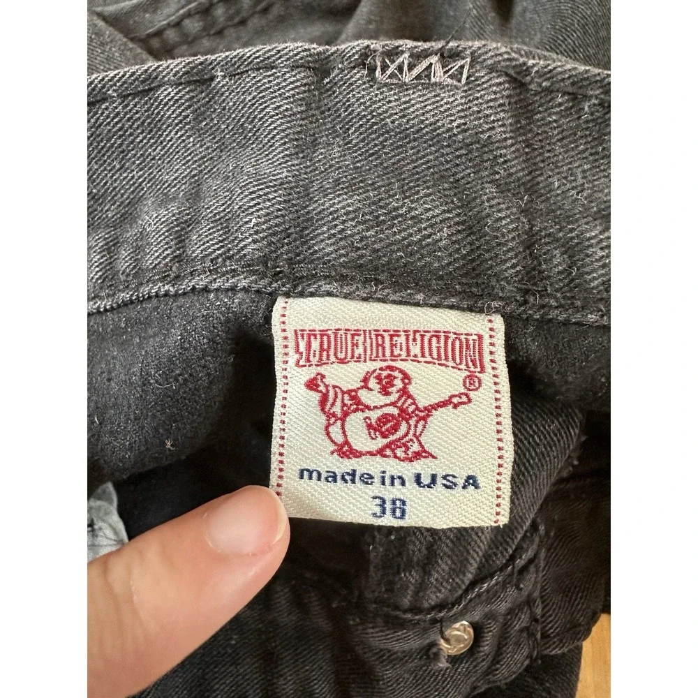 Vintage True Religion Billy Super T Jeans Mens 38x32 Made in USA Black Flap